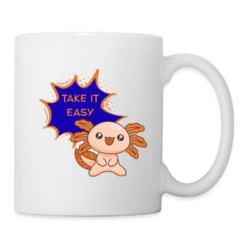 Take it Calm Axolotl – T-shirt Kawaii drôle - Mug blanc - blanc - Droite