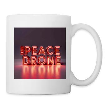 Panneau néon du drone de la paix - Mug blanc - blanc - Droite