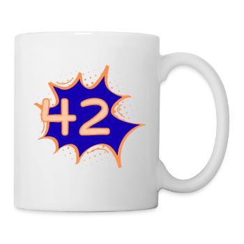 42 – Die Antwort auf alles | Comic Style T-Shirt - Tasse - Weiß - Rechts