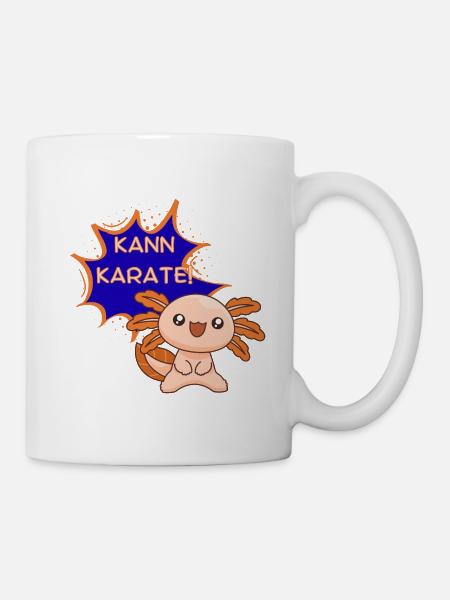 Can karate! Axolotl – Funny Kawaii T-Shirt - Mug - white