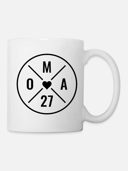 Oma 2027 Baby Ankündigung Enkelkind Enkel Oma 27 - Tasse - Weiß