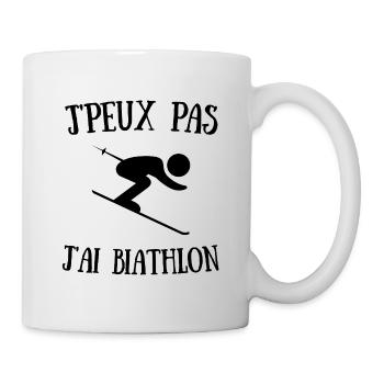 je peux pas j'ai biathlon - Mug blanc - blanc - Droite