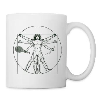 Art du tennis, chemise de tennis drôle, sweat à capuche, sac, tasse - Mug blanc - blanc - Droite