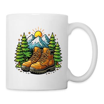 Wandern, Bergen, Naturwandern - Tasse - Weiß - Rechts