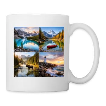Alpine Natur-Landschaften Collage - Tasse - Weiß - Rechts