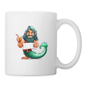 Sea hero with beard and fin - Mug - white - Right