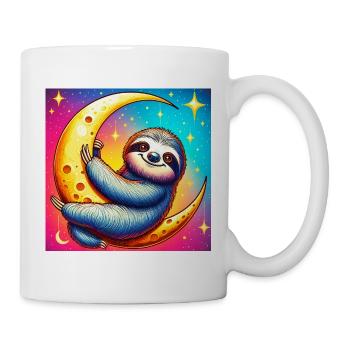 La paresse dort sur la Lune - Mug blanc - blanc - Droite