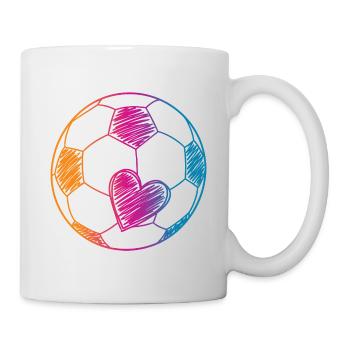 Fußball Ball Aquarell - Tasse - Weiß - Rechts
