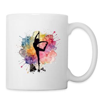Pole Dance Silhouette – Watercolor Art Design - Mug - white - Right