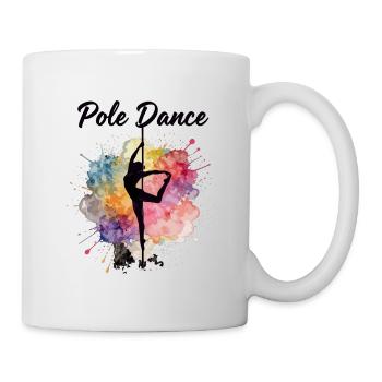 Pole Dance Silhouette – Watercolor Art Design - Mug - white - Right