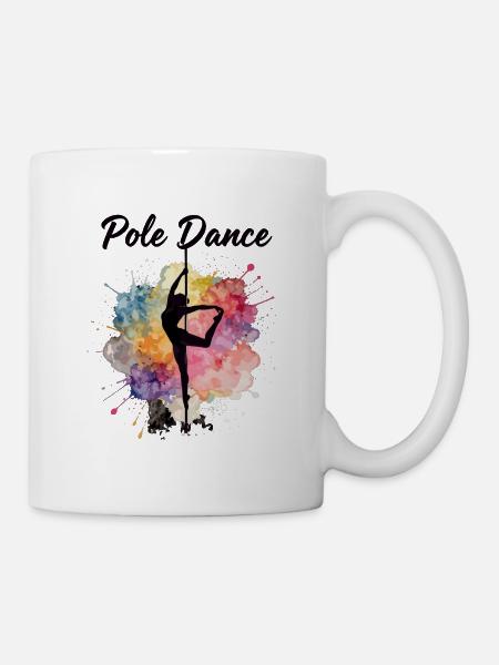 Pole Dance Silhouette – Aquarell Kunst Design - Tasse - Weiß
