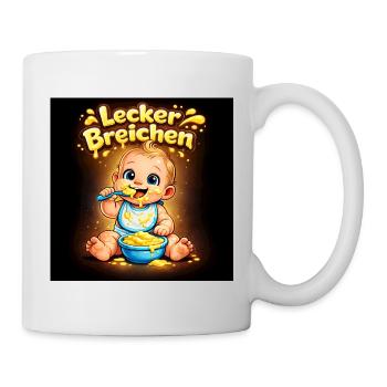 Lecker Breichen Baby Käseglück - Tasse - Weiß - Rechts
