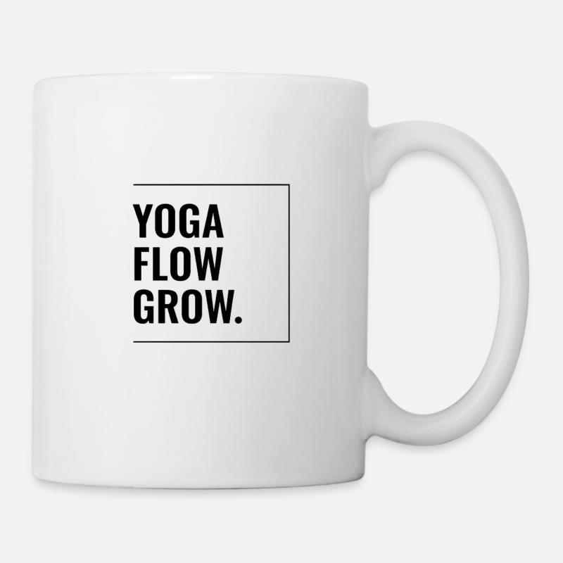 Yoga Flow Grow. - Tasse - Weiß