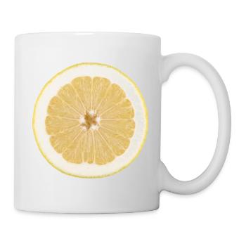 Lemon, Citrus, Lemon Slice, Shirt, Hoodie - Mug - white - Right
