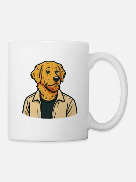 Golden Retriever as Human Funny Dog Shirt - Mug - white