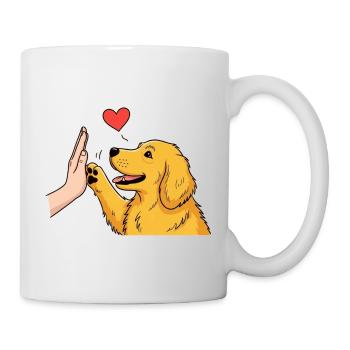 T-shirt Chien Golden Retriever High Five - Design  - Mug blanc - blanc - Droite