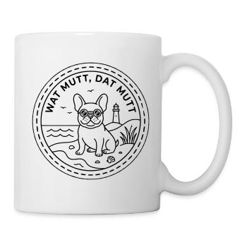 Wat mutt dat mutt Französische Bulldogge am Meer - Tasse - Weiß - Rechts