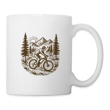 Mountainbike Flow: Vintage MTB Design Berge - Tasse - Weiß - Rechts