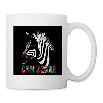 Zebra Silhouette with Colorful Text CANZEBRA - Mug - white - Right