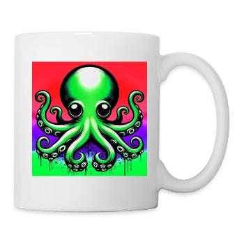 Pieuvre - Mug blanc - blanc - Droite