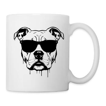 Pitbull Glasses Graffiti - Mug - white - Right