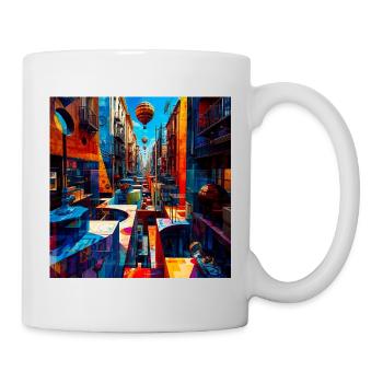 Labyrinthe de rue coloré avec des ballons - Mug blanc - blanc - Droite