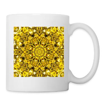 Yellow mandala radial pattern - Mug - white - Right