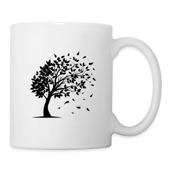 Le vent emportant les feuilles des arbres - Mug blanc - blanc - Droite