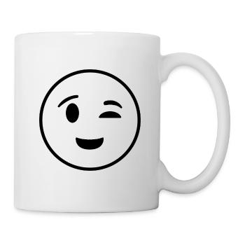 Happy face closing one eye - Mug - white - Right