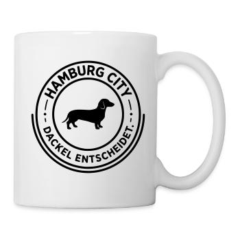 HAMBURG City Dackel entscheidet - Tasse - Weiß - Rechts