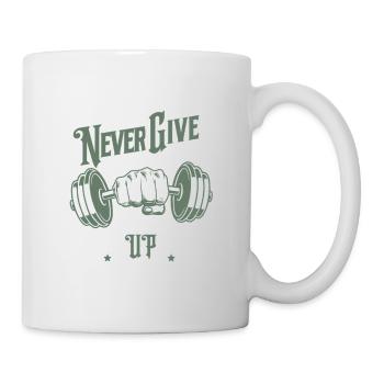 Never Give Up – Motivation & Strength - Mug - white - Right