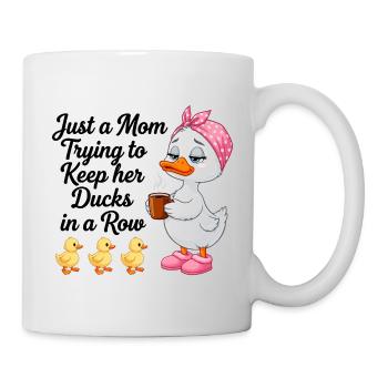 Mama versucht ihre Enten in Reihe zu halten - Tasse - Weiß - Rechts