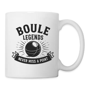 Boule Legends Never Miss A Point Petanque Sport - Tasse - Weiß - Rechts