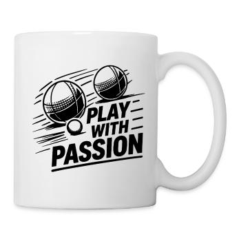 Jouez avec passion Boule Petanque Sport - Mug blanc - blanc - Droite