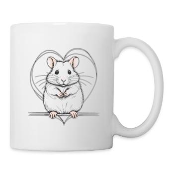 Hamster with heart - Mug - white - Right