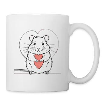 Heart Hamster Love Design - Mug blanc - blanc - Droite