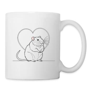 Herz-Ratte im Herzrahmen - Tasse - Weiß - Rechts