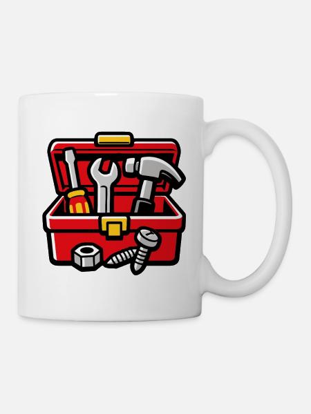 DIY-Werkstatt-Werkzeugkiste - Tasse - Weiß