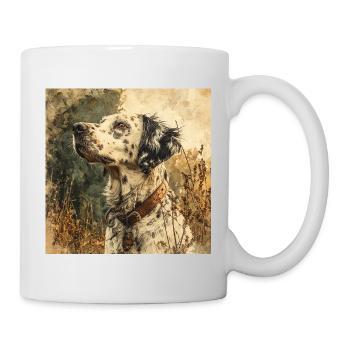 Dalmatiner Portrait im Vintage-Öl-Look - Tasse - Weiß - Rechts
