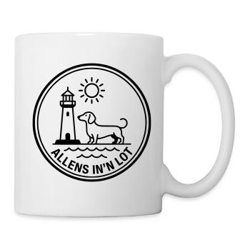 Alles im Lot Dackel Hund Meer Küste Nordsee Ostsee - Tasse - Weiß - Rechts