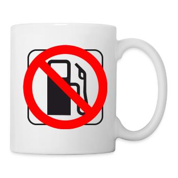 Stop Schild Tanksäule Benzin-Dieselpreise - Tasse - Weiß - Rechts