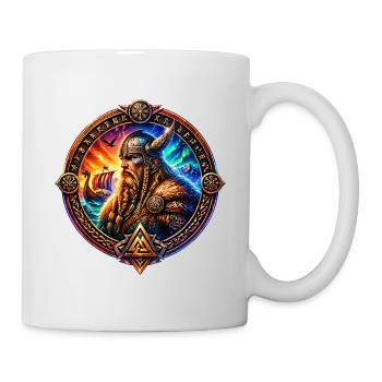 Viking warriors in the rune ring - Mug - white - Right
