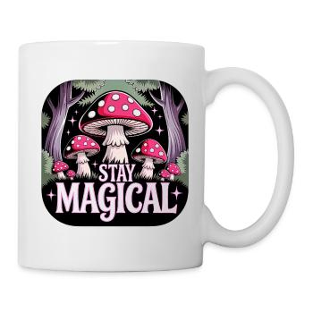 Bleib magisch im Pilzwald - Tasse - Weiß - Rechts