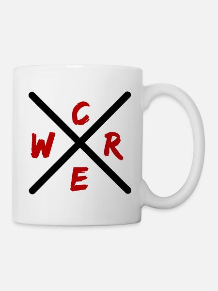Crew Brush Rot Wortmark - Tasse - Weiß