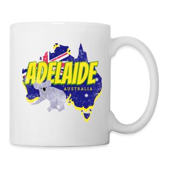 Adelaide Australien Retro Koala und Fahne Souvenir - Tasse - Weiß - Rechts