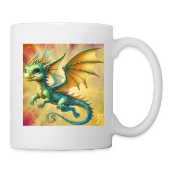 Drache - Tasse - Weiß - Rechts