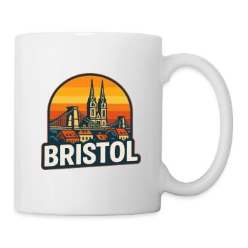 Bristol Retro Sunset Suspension Bridge Design - Mug - white - Right