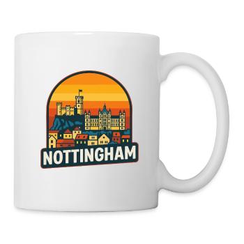 Nottingham Skyline Retro Sunset Vintage Design - Mug - white - Right