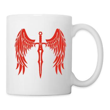 épée ailée rouge - Mug blanc - blanc - Droite