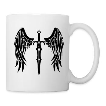 épée ailée noire - Mug blanc - blanc - Droite
